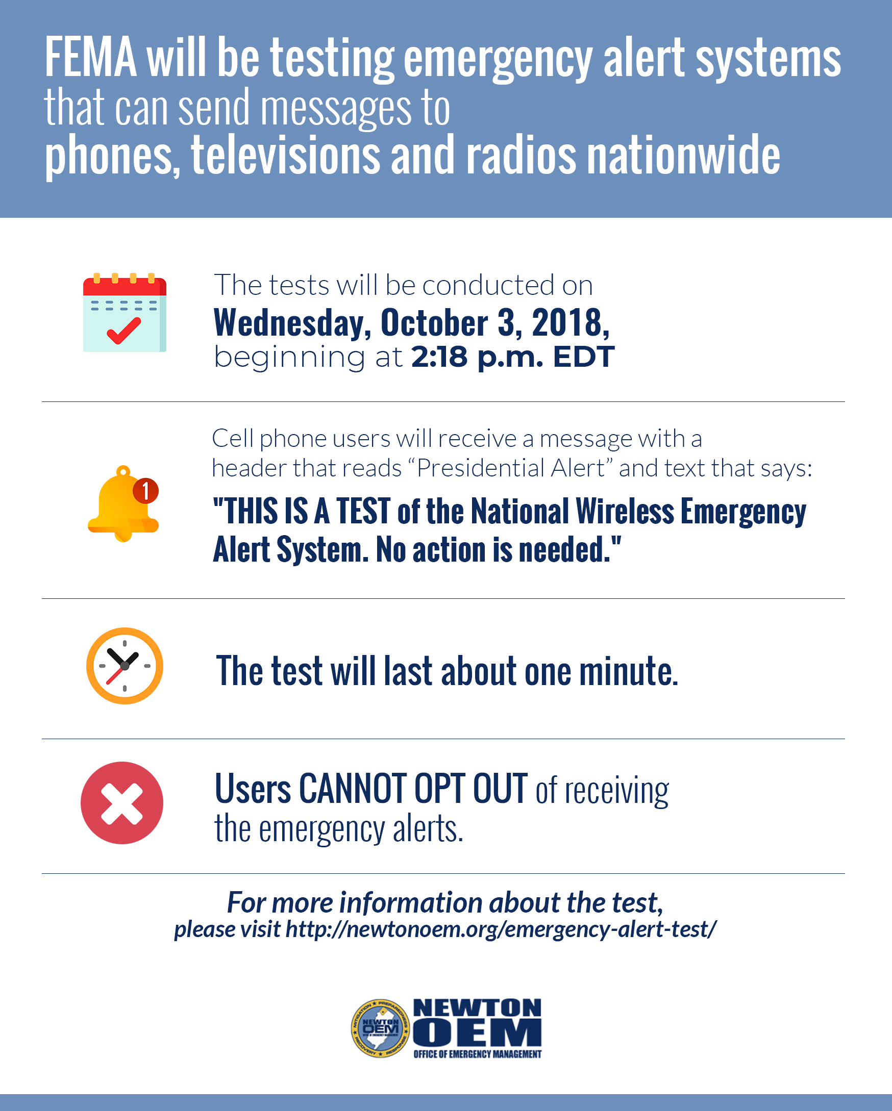 FEMA test of emergency ‘presidential alert’ text messages coming this